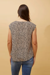 Caroline Morgan Cheetah Print Shell Top