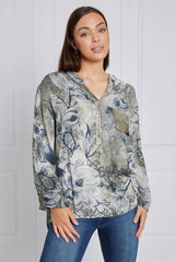 Caroline Morgan Floral Print Shirt