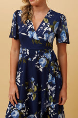 Caroline Morgan Floral Wrap Dress