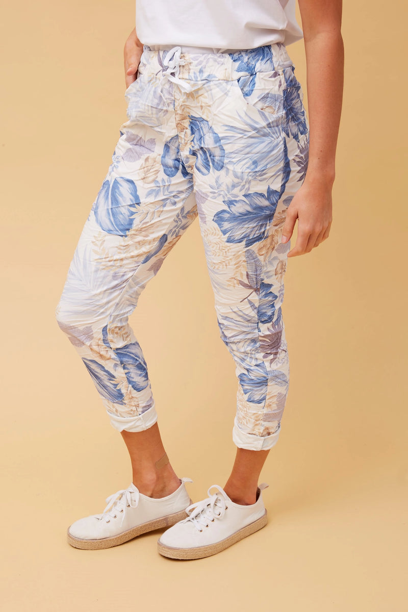 Caroline Morgan Tropical Print Jogger