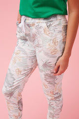 Caroline Morgan Tropical Print Jogger