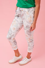 Caroline Morgan Tropical Print Jogger