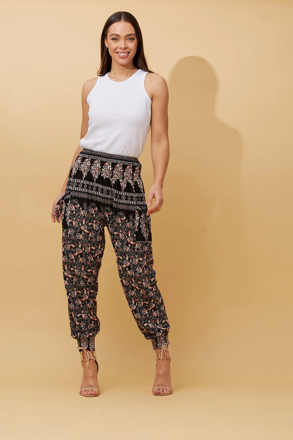 Caroline Morgan Paisley Boho Harem Pant