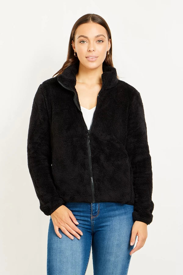 Caroline Morgan Zip Fluffy Jacket